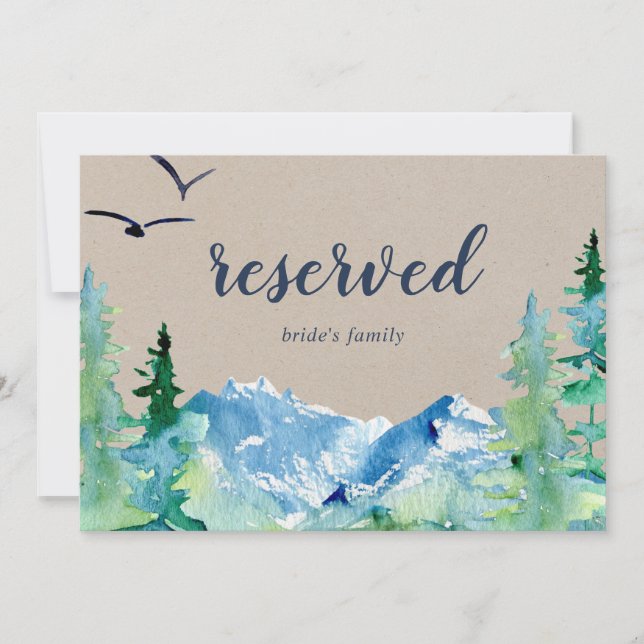 Kraft Rocky Mountain Wedding Reserved Sign (Front)