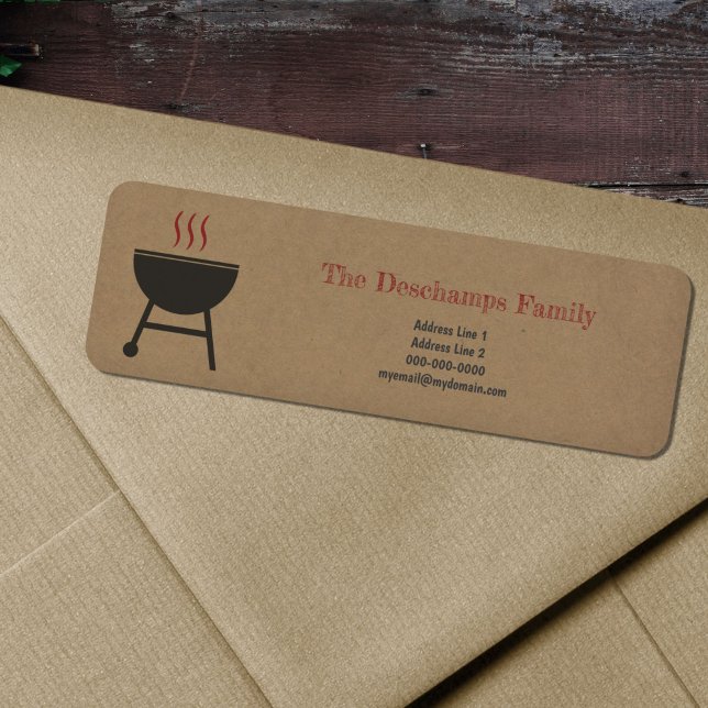 Kraft & Rustic BBQ Return Address Label (Kraft & Rustic BBQ Return Address Label)