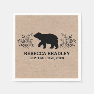 Kraft Rustic Bear Lumberjack Baby Shower Napkin