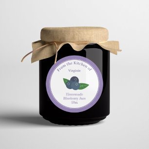 Kraft Rustic Blueberry Jam Label Sticker