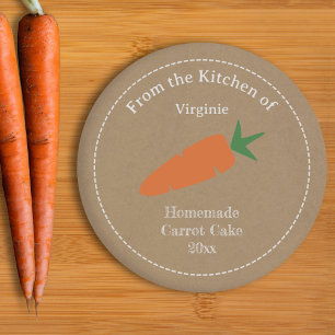 Kraft & Rustic Carrot Cake Label Sticker
