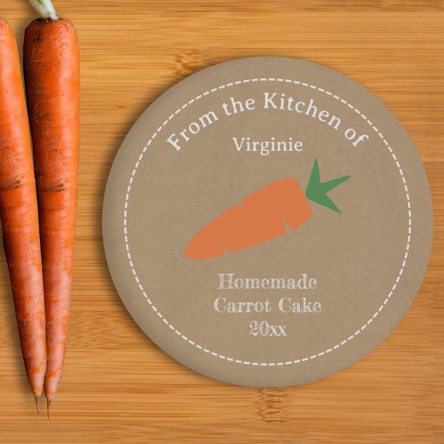 Kraft & Rustic Carrot Cake Label Sticker (Kraft & Rustic Carrot Cake Label Sticker)