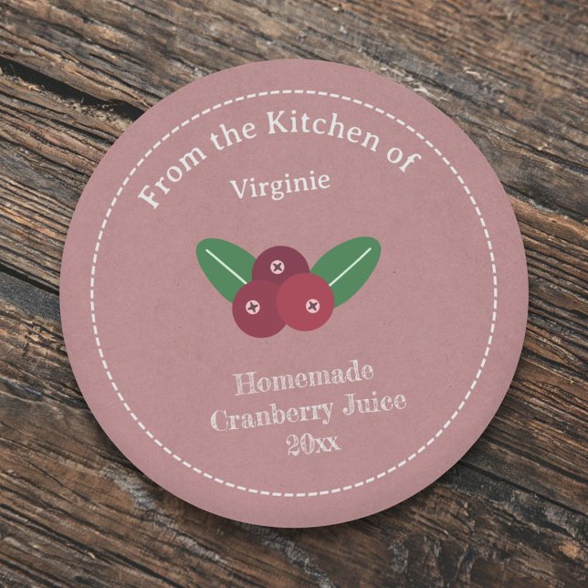 Kraft & Rustic Cranberry Juice Label Sticker (Kraft & Rustic Cranberry Juice Label Sticker)