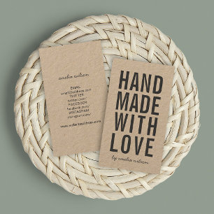 Kraft Rustic Handmade With Love Social Media Business Card