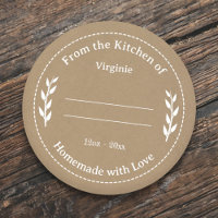 Kraft & Rustic Homemade with Love Label Sticker