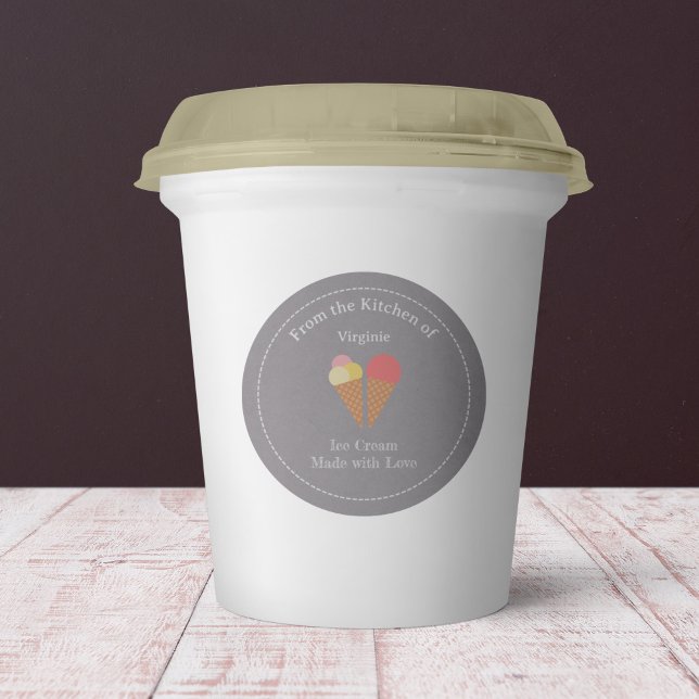 Kraft & Rustic Ice Cream Label Sticker (Kraft & Rustic Ice Cream Label Sticker)