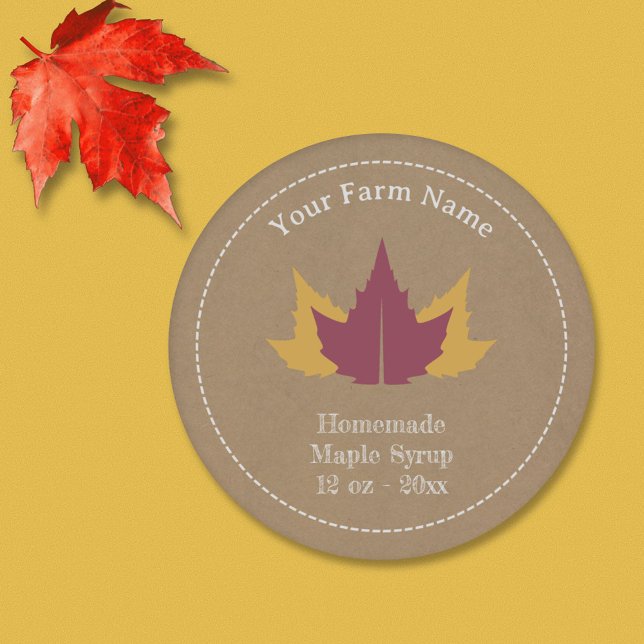 Kraft & Rustic Maple Syrup Label Sticker (Kraft & Rustic Maple Syrup Label Sticker)