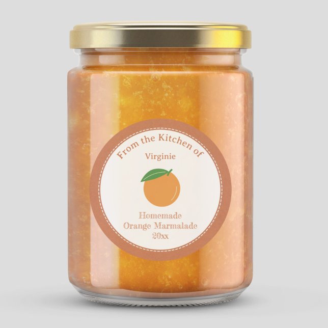 Kraft & Rustic Orange Marmalade Label Sticker (Rustic Orange Marmalade Label Sticker)