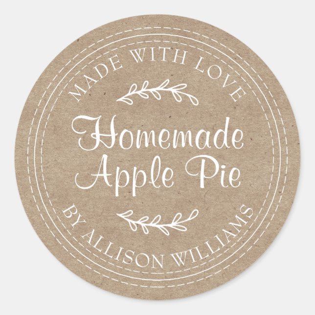 Kraft Rustic Script Apple Pie Food Label (Front)