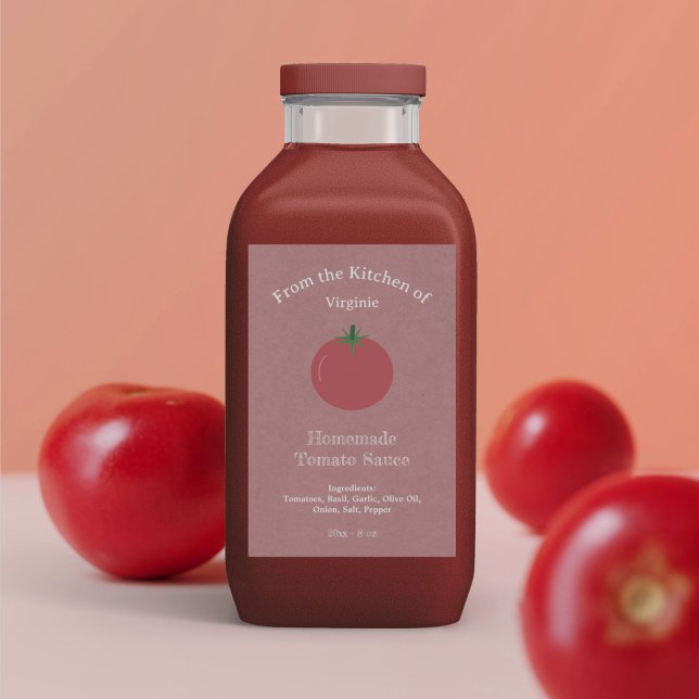 Kraft & Rustic Tomato Sauce Bottle Label Sticker (Kraft & Rustic Tomato Sauce Bottle Label Sticker)