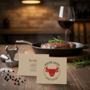 Kraft Rustic Vintage Catering Square Business Card