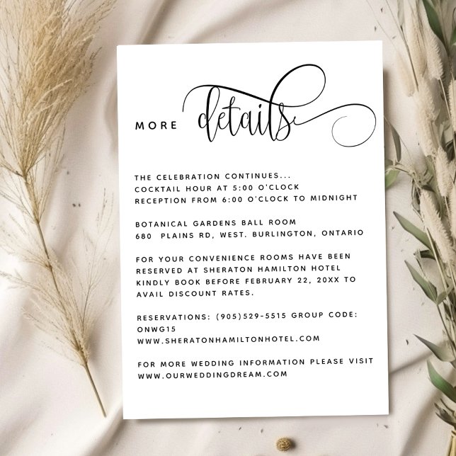 Kraft, Rustic Wedding Guest Information Details Enclosure Card (Creator Uploaded)