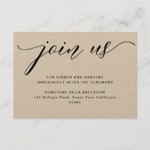 Kraft, Rustic Wedding Reception Enclosure Card