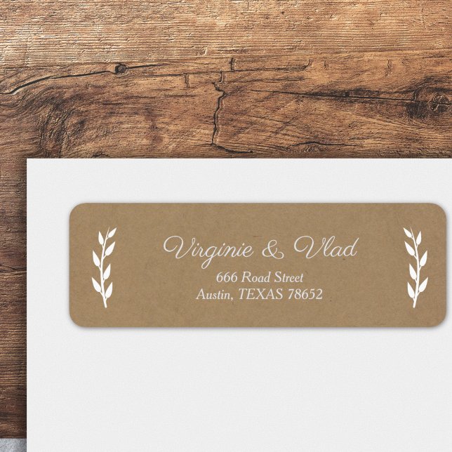 Kraft & Rustic Wedding Return address label (Kraft & Rustic Wedding Return address label)