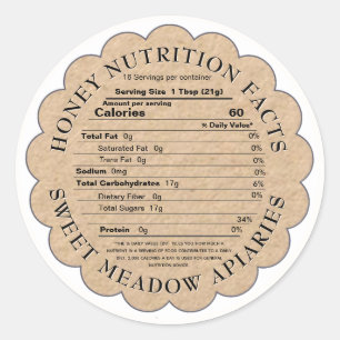 Kraft Scallop Honey FDA Nutrition Facts Label 