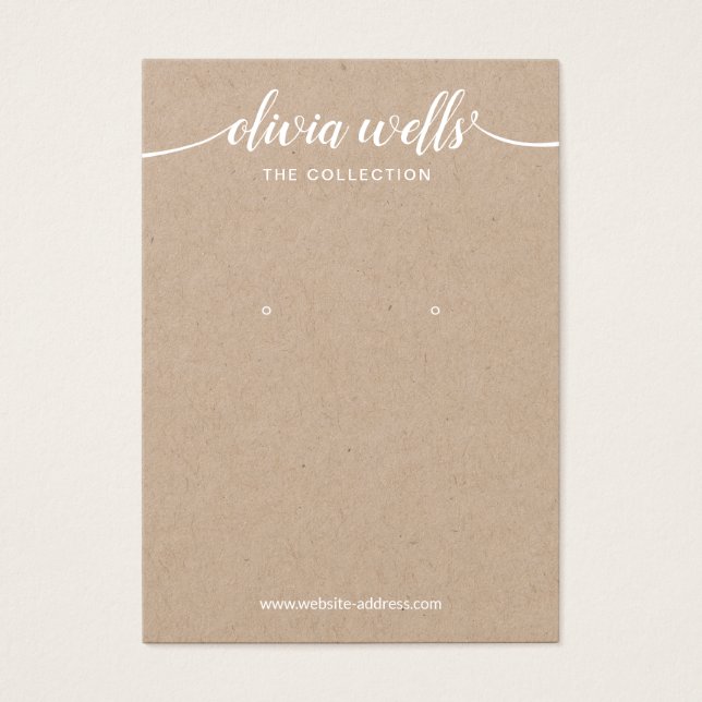 Kraft Script Calligraphy Font Earring Display (Front)