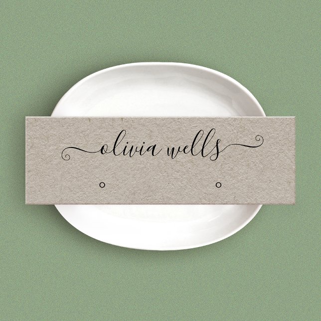 Kraft Signature Script Stud  Earring Display Mini  Mini Business Card (Creator Uploaded)