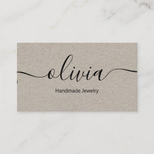 Kraft Signature Script Typography Business Card