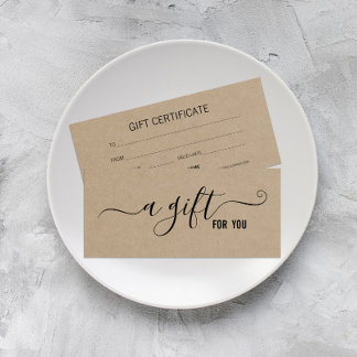 Kraft Simple & Modern Business Gift Certificate