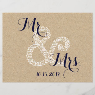 Kraft Sunflower Bride Wedding Program Flyers