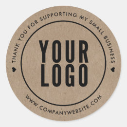 Kraft Thank You For Supporting My Small Business Classic Round Sticker