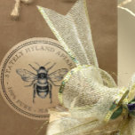 Kraft Vintage Bee Honey Jar Lid Labels<br><div class="desc">These 1.5” kraft circles fit perfectly on the caps of your 8 ounce hex shaped honey jars,   glass bears (13oz),  and half skep jars (12oz) as well as jars using 2.5” lids. Also available in 3" labels.</div>