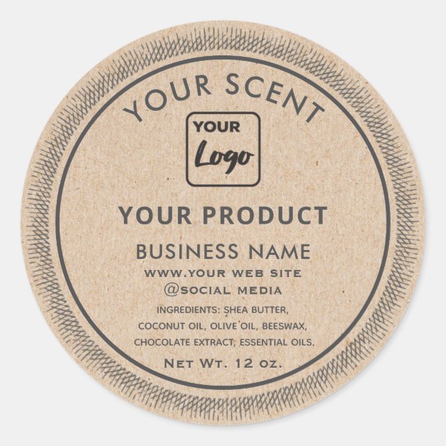 Kraft vintage Custom logo product label (Front)
