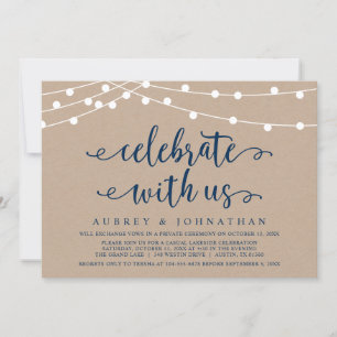 Kraft Wedding Elopement, Celebrate with us Invitat Invitation