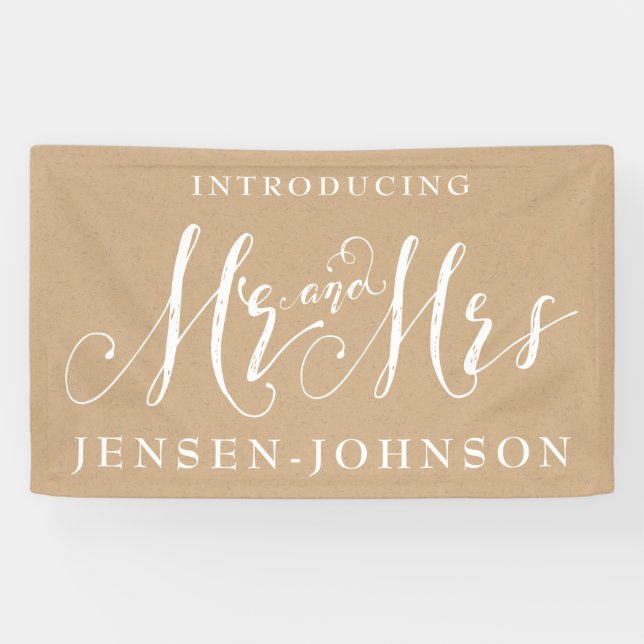Kraft White Neutral Mr & Mrs Wedding Banner Decor (Horizontal)