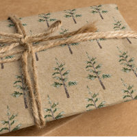 Kraft Winter Pine Green Watercolor Tree