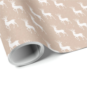 Kraft Winter White Christmas Elegant  Wrapping Pap Paper