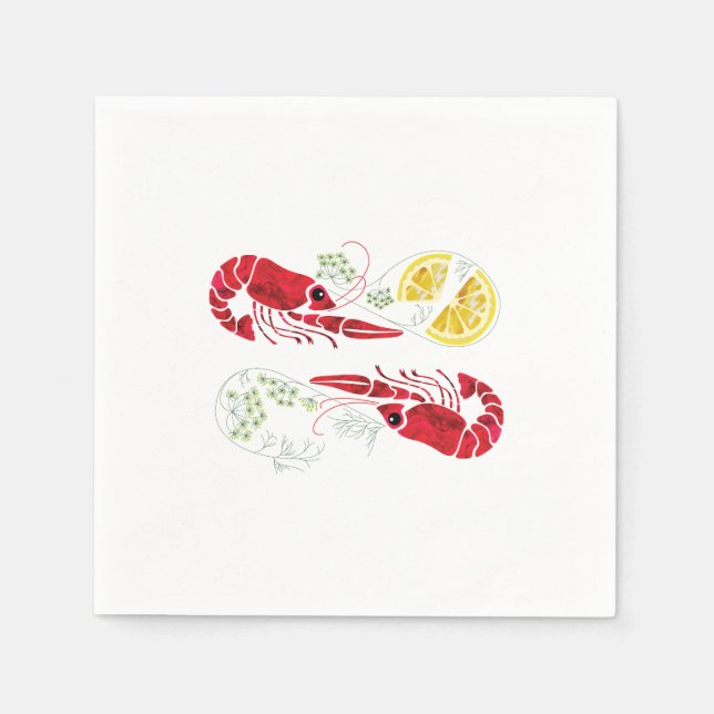 Kräftskiva / Crawfish boil Elegant Lemon and Dill Napkin (Front)