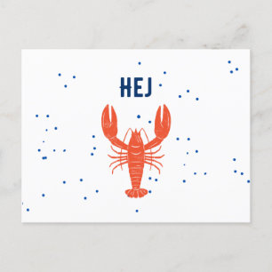 Kräftskiva Hej Hello Swedish Greeting Postcard