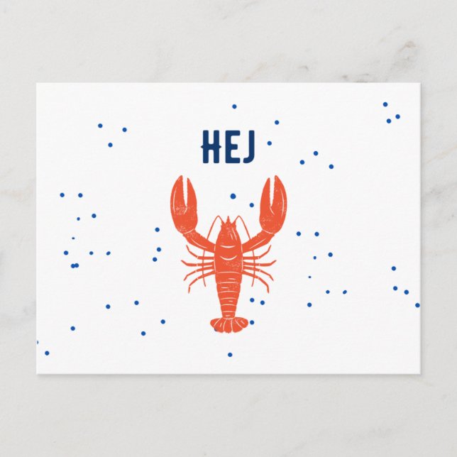 Kräftskiva Hej Hello Swedish Greeting Postcard (Front)