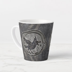 Krähe Crow Rabe ruft CAW! Latte Mug