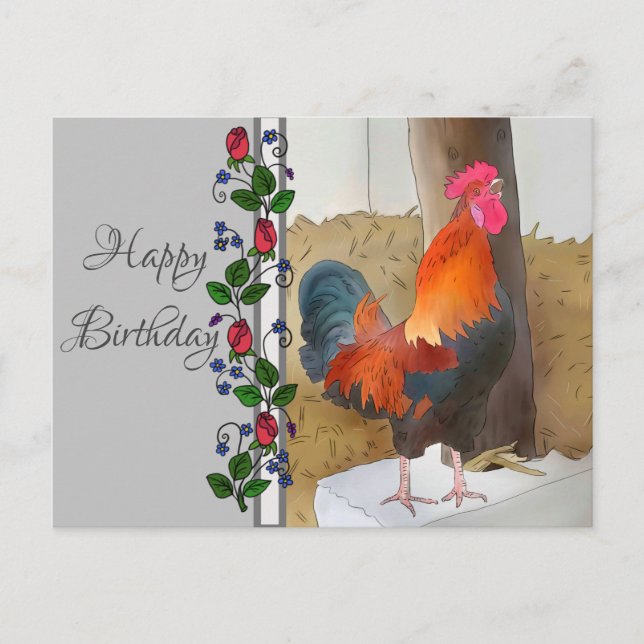 Krähender Hahn Postcard (Front)