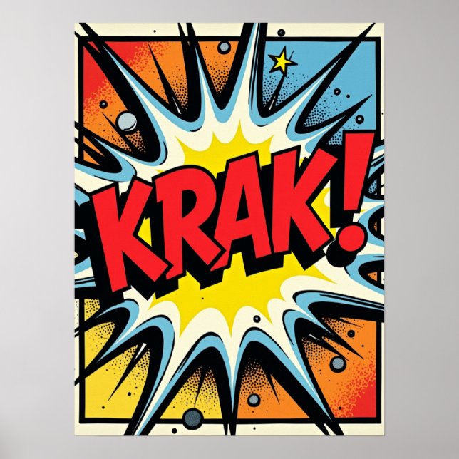 KRAK! Pop Art Comic Explosion Poster (Front)