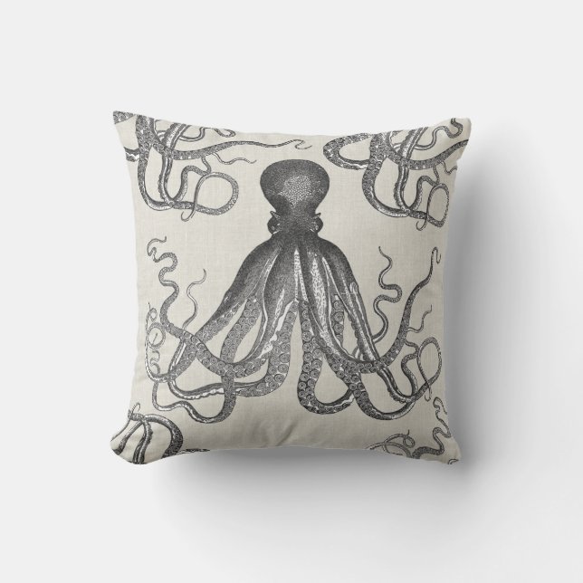 Kraken - Black Giant Octopus / Cthulhu Cushion (Front)