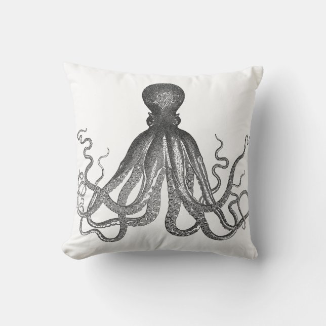 Kraken - Black Giant Octopus / Cthulu Cushion (Front)