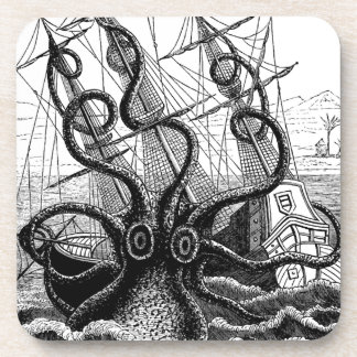 Kraken Eatting a Sailing Ship Coaster