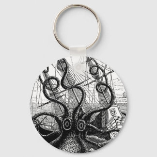 Kraken Eatting a Sailing Ship Key Ring