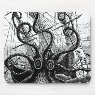 Kraken Eatting a Sailing Ship Mouse Pad