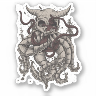 Kraken Evil Horned Skull Octopus Tentacles Anchor