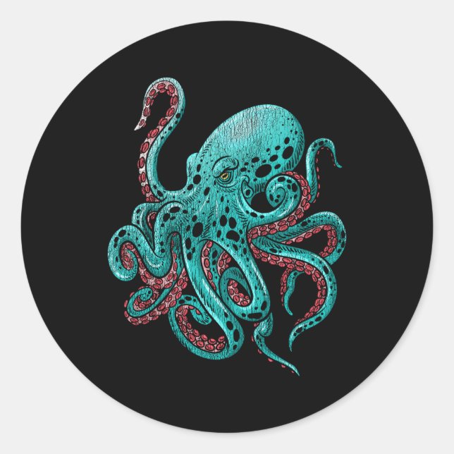 Kraken Octopus Classic Round Sticker (Front)
