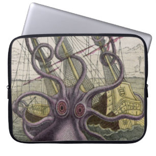Kraken/Octopus Eatting A Pirate Ship, Colour Laptop Sleeve