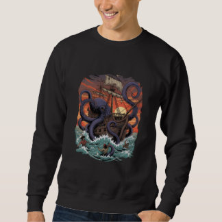 Kraken Octopus Illustration Crewneck Sweatshirt