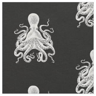 Kraken Octopus Steampunk fabric Ocean