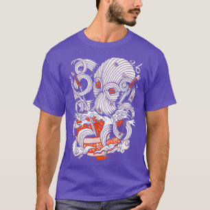 Kraken Ramen Octopus  Retro Anime Ramen Lover  Men T-Shirt
