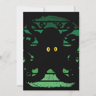 Kraken Retro Green Water Invitation