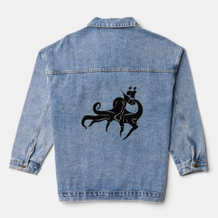 Kraken Sea Monster and Ship Denim Jacket